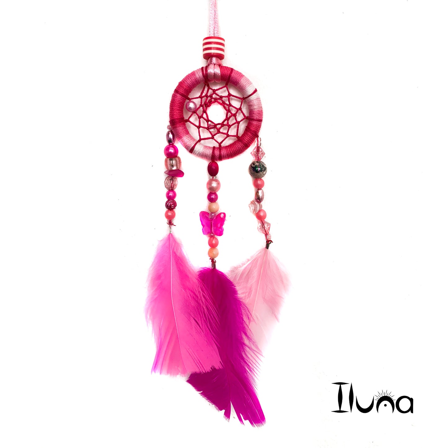 Dreamcatcher Pink Colors Ring Size 1 7/8" inches (4.5 cm)