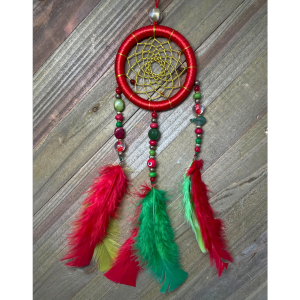 Dreamcatcher Handmade | Green Dreamcatchers | Red Dreamcatchers| Gold Dreamcatchers| Feather Dreamcatchers | Home Decor | Boho Decor Wall Hanging |  Ring Size 3" Inches (7.5 cm)