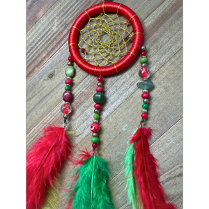 Dreamcatcher Handmade | Green Dreamcatchers | Red Dreamcatchers| Gold Dreamcatchers| Feather Dreamcatchers | Home Decor | Boho Decor Wall Hanging |  Ring Size 3" Inches (7.5 cm)