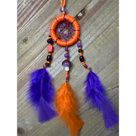 Dreamcatcher Orange and Purple Colors Ring Size 1” inches (2.5 cm)