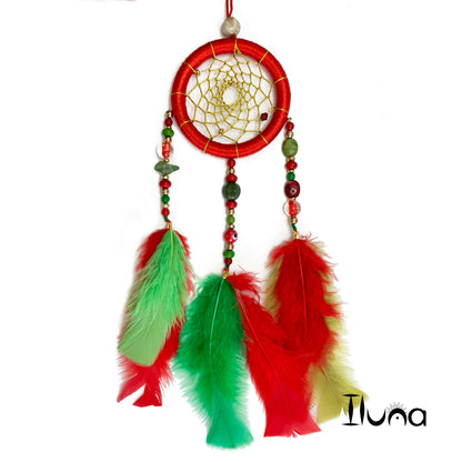 Dreamcatcher Handmade | Green Dreamcatchers | Red Dreamcatchers| Gold Dreamcatchers| Feather Dreamcatchers | Home Decor | Boho Decor Wall Hanging |  Ring Size 3" Inches (7.5 cm)